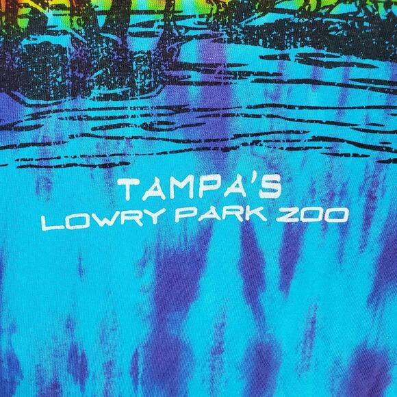 RFBF Dye Works Tie Dyed Tampa Lowry Park Zoo Crew Neck Tee Shirt Size Large - Picture 5 of 5